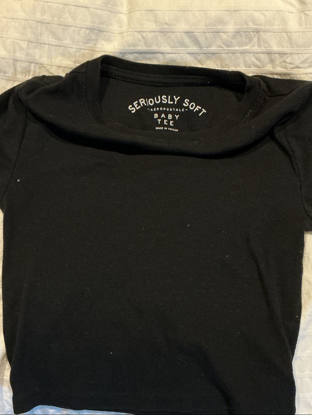 Aeropostale Black Baby Tee Short Sleeve Crew